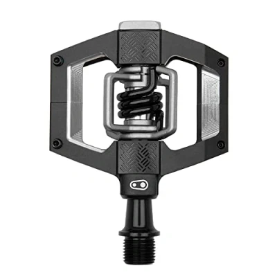 Image of Crankbrothers Mallet Trail Mountain Bike Pedals Black/Black Spring MTB Enduro XC Optimized Platform Clip in System Pair of Bicycle (Cleats Included)