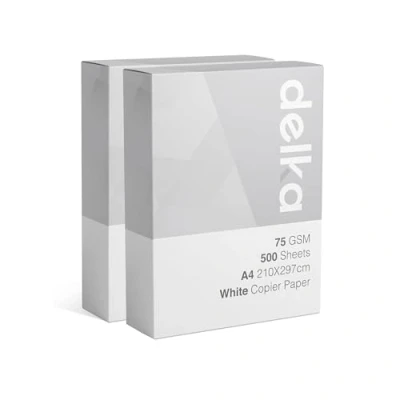 Image of delka Multi Purpose A4 Printer Paper, 75gsm 2 Ream, 1000 Sheets, White
