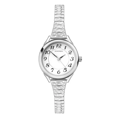 Image of Sekonda Women&#039;s Quartz Watch with White Dial Analogue Display and Brown Leather Strap 4701.27