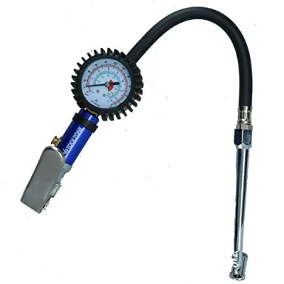 Image of Tyre Wheel Inflator with Gauge 0 220 psi 15 Bar Dual Head Push Pull Connector