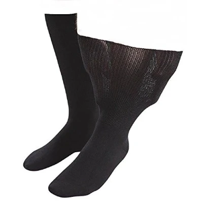 Image of IOMI Sock Shop Footnurse Mens &amp; Ladies Extra Wide Oedema Socks in 4 Sizes 5 Colours (4 7 UK (37 42 eur), Black)