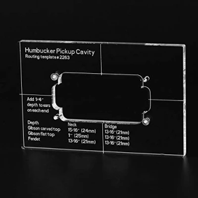 Image of Musiclily Pro CNC Accurate Acrylic Humbucker Pickup Routing Template for Electric Guitar Body