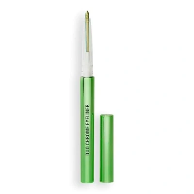 Image of Revolution, Metallic Duochrome Eyeliner, Smudge Proof Pencil, Waterproof, Colour Shifting Iridescent Formula, Vegan &amp; Cruelty Free, Shifted Sparkle Green, 0.2g