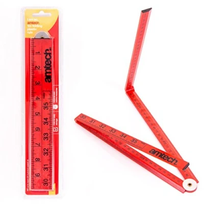 Image of 1m Plastic Folding Ruler With Metric &amp; Imperial Markings