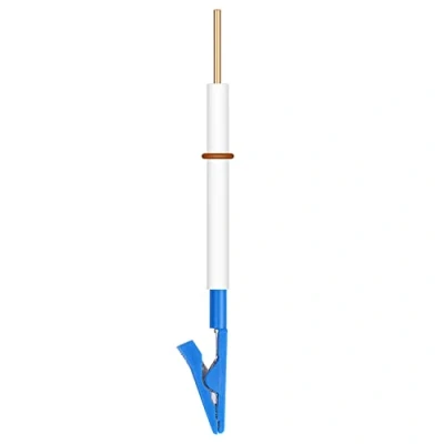 Image of stonylab Electrode Holder, Multi purpose Clip with Plastic Protective Sleeve Holder Detachable Nickel Plated Copper Gator and PTFE Body for Electrolytic Cell
