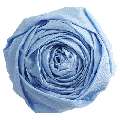 Image of Clairefontaine Ref 901027C Standard Quality Crepe Paper (Pack of 10 Sheets) 2 x 0.5m Sized Sheets, 40% Creppage, 32gsm Paper, Delivered Folded Sky Blue