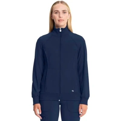 Image of CHEROKEE Women&#039;s Infinity Zip Front Warm up Jacket, Navy, Medium