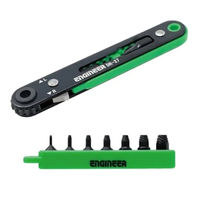 Image of Super Low Profile Damaged Screw Remover kit for Hex Socket Head Screws (Allen Type), Ratchet Driver + Extractor bit Set. ENGINEER DZ 273