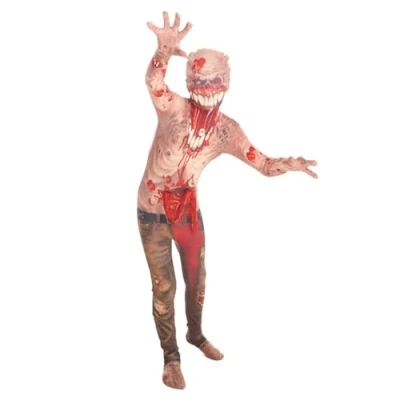Image of Morphsuits Offcial Zombie Exploding Guts Monster Kids Halloween Fancy Dress Costume Large (Age 10 12), KLMEXL