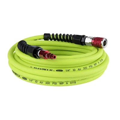 Image of Flexzilla HFZP3825YW2 D Air Hose Kit, Plug &amp; Coupler, 3/8&quot; (inches) x 25&#039; (feet)