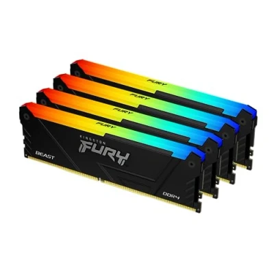 Image of Kingston FURY Beast RGB 32GB 3200MT/s DDR4 CL16 DIMM (Kit of 4) Computer Memory KF432C16BB2AK4/32