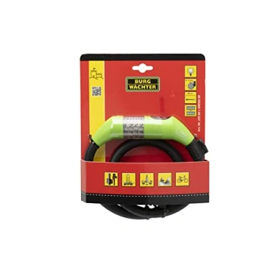 Image of Burg Wachter 80cm Combination Locking Cable , Light Green