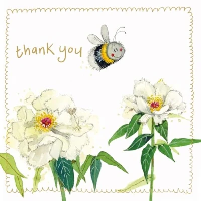 Image of Alex Clark Thank You Bee and Flowers Little Foil Card