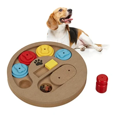 Image of Relaxdays Interactive Intelligence Toy, 100% fibreboard, Natural Wood, 5.5x22.5x22.5 cm