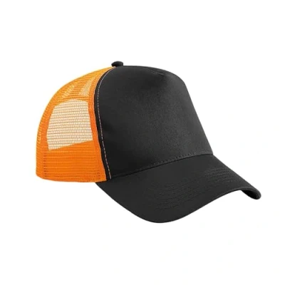 Image of Beechfield Snapback Trucker Black/Orange One Size