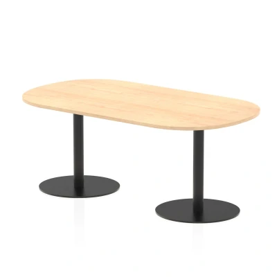 Image of Italia 1800mm Poseur Boardroom Table Maple Top 720mm High Black Leg