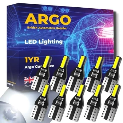 Image of Argo 10 Pcs 501 Led Bulbs 2 Smd Xenon White Car Light Interior Upgrade Number Plate Map Dome Courtesy Van Capless Wedge T10 194 168 W5w Bulb Side 12v