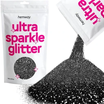 Image of Glitter Black Ultra Sparkle Sequins Nail Face Festival Christmas Halloween Makeup Microfine 100g / 3.5oz