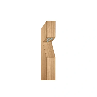 Image of LED Bollard Mains Voltage Chamfered Top Base Entry Iroko 3000K Collingwood