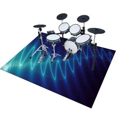 Image of Drum Rug Mat Soundproof Carpet Non Slip Blanket Professional Rugs Electronic Drums Bass Snare Racks Guitars Kit Etc Musical Instruments Mats 120 x 80 cm
