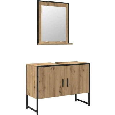 Image of 2 Piece Bathroom Furniture Set Artisan Oak Engineered Wood vidaXL