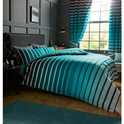 Image of GC GAVENO CAVAILIA Printed Duvet Cover, Polycotton Bedding Set, Quilt Covers, Oscar Teal, Double