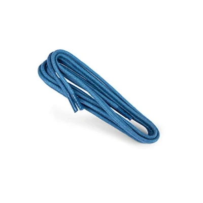 Image of Kaps Waxed Round Shoelaces 100% Natural Cotton Stylish For Dress and Casual Shoes Made in Europe (90 cm 36 inch 5 to 6 eyelet pairs / 52 Medium Blue)