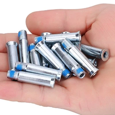 Image of Inline Skate Axle Wheel, 30pcs Roller Skates Screws Bolts Bearing Spikes Parts Steel Construction Axles Wheel Screw Bolt Nail Fittings Skating Replacement(35mm)
