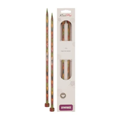 Image of KnitPro 30 cm x 8 mm Symfonie Single Pointed Needles, Multi Color