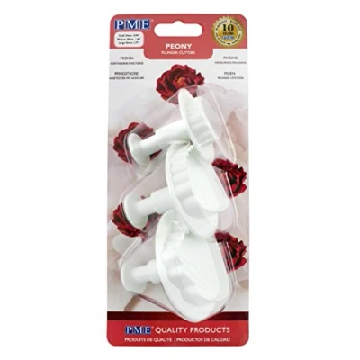 Image of PME PY504 3 Piece Peony Plunger Cutter, White, 21.5 x 9.1 6 cm