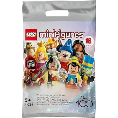 Image of LEGO 71038 Minifigures Disney 100, 1 of 18 Iconic Characters to Collect, Collectible Mystery Bag with Buildable Toy incl. Mickey Mouse, Stitch, Mulan &amp; More (1 Piece Style Picked at Random)