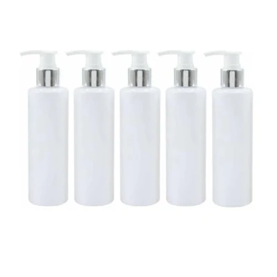 Image of ARA CHOICE 5x Soap Dispenser Bottle Pump Plastic Hand Liquid Bathroom Shampoo Empty White Cylindrical Pet Reusable and Refillable Bottles for Lotion Conditioner 500ml