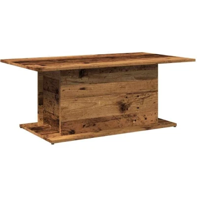 Image of vidaXL Rectangular Coffee Table Old Wood Engineered 102x55.5x40 cm Living Room Side with Storage Modern Brown Finish