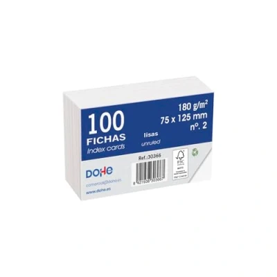 Image of dohe 30368 Pack of 100 Sheets Smooth White Card Stock, 180 g, No. 4, 125 x 200 mm