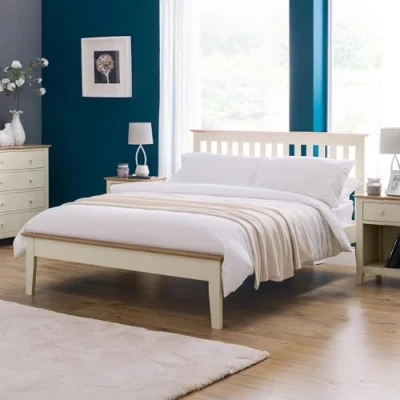 Image of Julian Bowen Shaker Bed, Wood, Oak/Ivory, Double