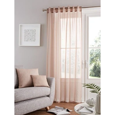 Image of GC GAVENO CAVAILIA Eyelet Swiss Voile Curtain, Luxury Ring Top Drapery Glamorous Fancy Easy Care Window Treatment, Mink, 55X86 Inch