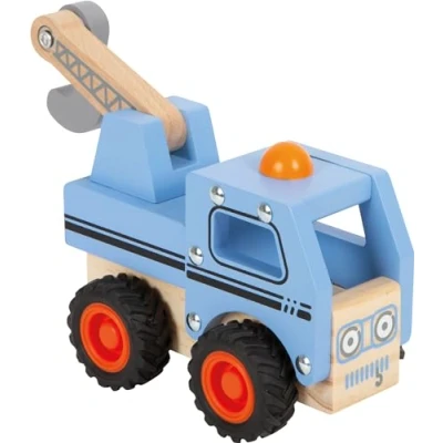 Image of small foot Tow Truck Made of FSC 100% Certified Wood, Toy car with Moving Crane, for Ages 18+ Months, 12446