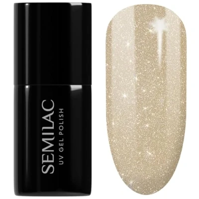 Image of SEMILAC 335 Golden Girl Nail UV Gel Polish Long Lasting and Easy to Apply Soak off UV/Led Perfect for Home Professional Manicure Pedicure 7 ml