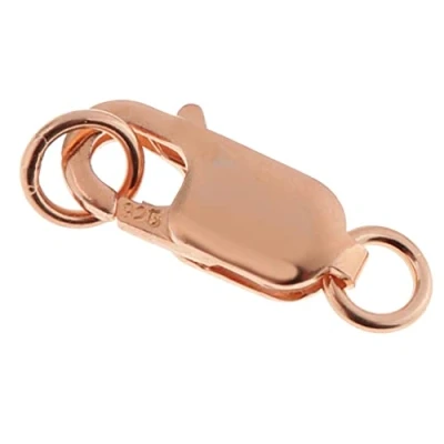 Image of HYCYYFC pendant 925 Lobster Claw Clasps with Loop for Keychain Jewelry Finding, Gold, As described Jewellery Making (Color : Rose Size described)