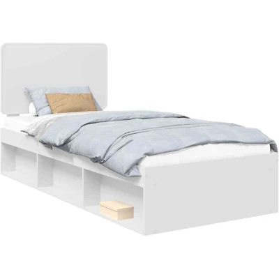 Image of vidaXL Bed Frame with Headboard White 75 x 190 cm Solid Pine Wood