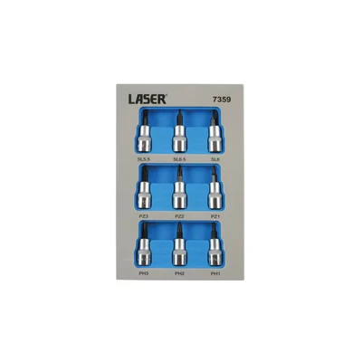 Image of Laser Tools Socket Bit Set 3/8&quot;D 9 Piece
