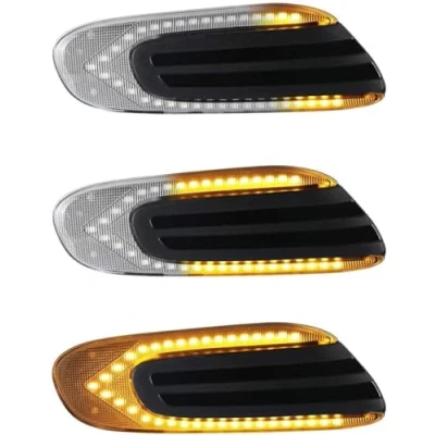 Image of OZ LAMPE LED Dynamic Side Indicator, 2Pcs Car Turn Signal Light Smoked Lens Canbus Error Free Sequential Repeater Marker Blinker Lamp Compatible for BMW MINI COOPER F55 F56 F57 F54 2014 2020
