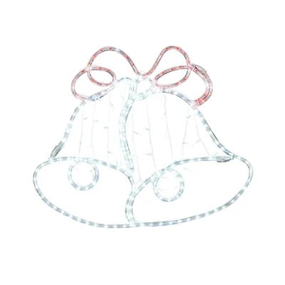 Image of WeRChristmas Pre Lit Twin Bells Rope Light Silhouette