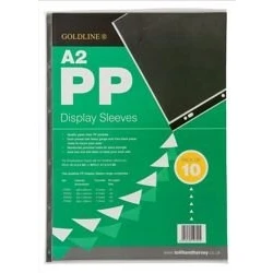 Image of Goldline Display Sleeves Polypropylene Reinforced 150 Micron 6 Hole A2 Clear Ref PDSA2Z [Pack 10]