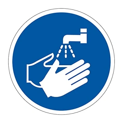 Image of Spectrum Industrial &#039;wash Hands Symbol&#039; Floor Graphic, Anti slip Laminated Sign (400mm Dia.)