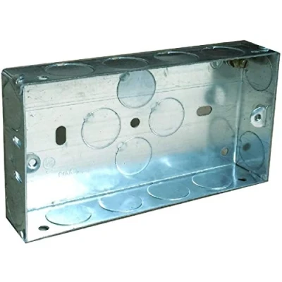 Image of Wall Pattress Back Box Double 2 Gang 25mm Steel Metal