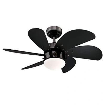 Image of Westinghouse Lighting Turbo Swirl Indoor Ceiling Fan, 50 W, Gun Metal Finish with Black Blades