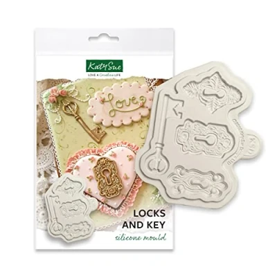 Image of Katy Sue Lockplates and Key Silicone Mould for Cake Decorating &amp; Crafts