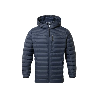 Image of TOG24 North Mens Hooded RDS Certified Down Jacket Ultra Warm 90% Duck Superior Insulation Coat With Toggle Adjusters On Hood Pack Away Conveniently Into Chest Pocket &amp; Doubles Up As Travel Pillow