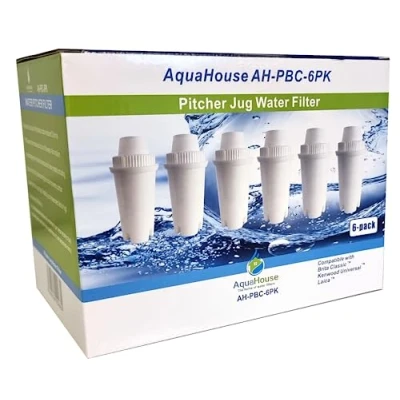 Image of AquaHouse 6x AH PBC Compatible Filter for BRITA Classic Water Cartridge jugs, Universal Jug